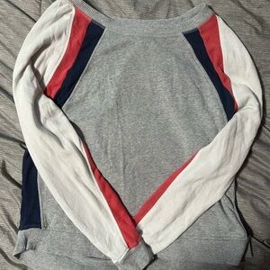 SO Gray Colorblock Long Sleeve Top